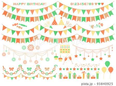 ガーランド 誕生日 ナチュラル系(秋色) ガーランド 誕生日 ナチュラル系(秋色) 93840925
