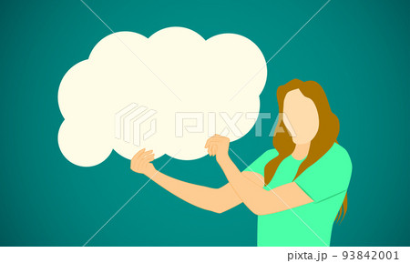 woman show sign board for text. vector illustration eps10 woman show sign board for text. vector illustration eps10 93842001