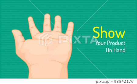 hand for show your product. beautiful color background. vector illustration eps10 hand for show your product. beautiful color background. vector illustration eps10 93842176