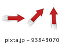 疾走感のある赤い矢印 93843070