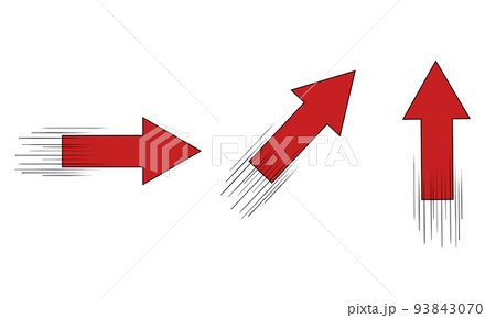 疾走感のある赤い矢印 疾走感のある赤い矢印 93843070