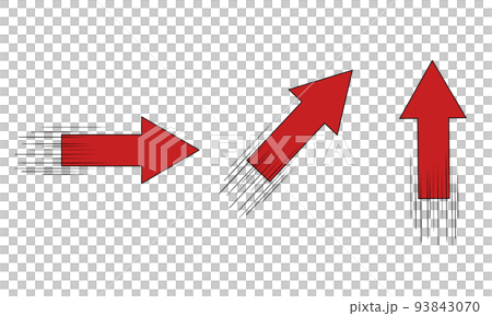 疾走感のある赤い矢印 疾走感のある赤い矢印 93843070