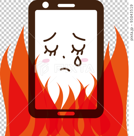 スマートフォン トラブル 擬人化 顔 表情 火災 炎 事故 炎上 ネットトラブル 涙 スマートフォン トラブル 擬人化 顔 表情 火災 炎 事故 炎上 ネットトラブル 涙 93843519