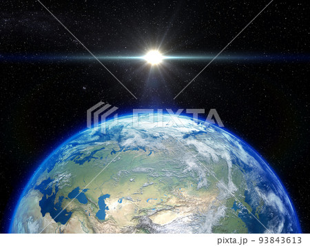 地球 日本 背景スターフィールド 背景 太陽 CG 地球 日本 背景スターフィールド 背景 太陽 CG 93843613
