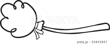 cute Halloween witch broomstick outline element 93843847