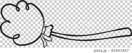 cute Halloween witch broomstick outline element 93843847