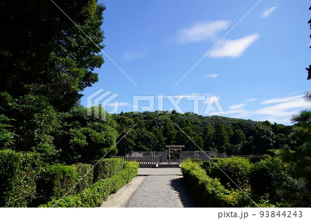 大阪　羽曳野市　応神天皇陵（誉田山古墳）前方部と参道（晩夏） 93844243