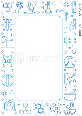 Chemical concept vertical blue linear frame. Vector illustration 93844274