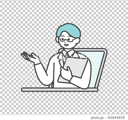Image illustration material of online medical treatment Image illustration material of online medical treatment 93844650