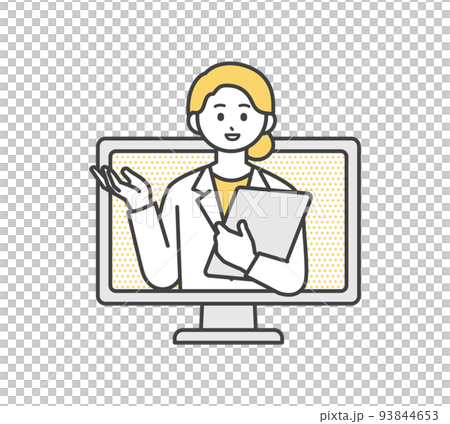 Image illustration material of online medical treatment Image illustration material of online medical treatment 93844653
