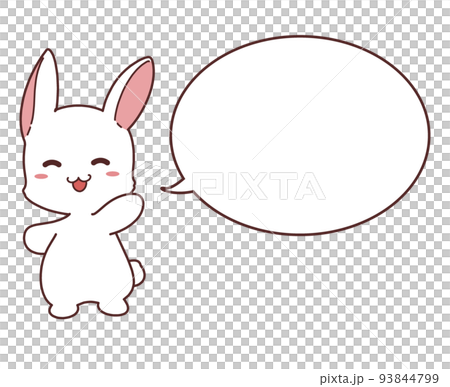 うさぎのキャラクターイラストと吹き出し 93844799