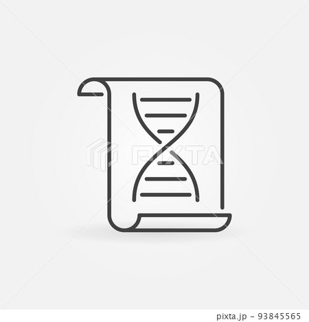 Document with DNA sign vector icon in thin line style Document with DNA sign vector icon in thin line style 93845565