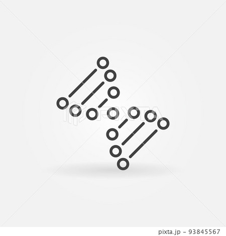 DNA or Deoxyribonucleic acid vector icon in thin line style 93845567