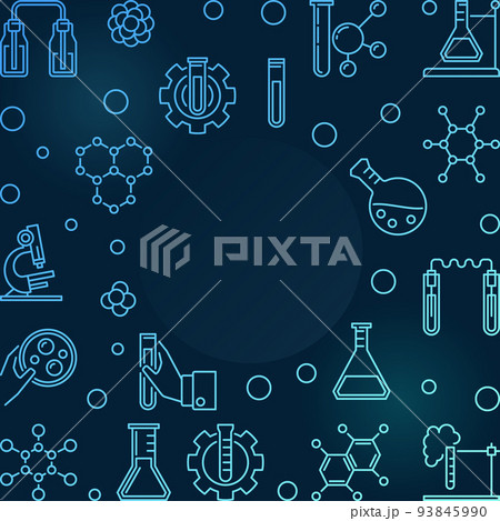 Chemistry vector blue frame in thin line style Chemistry vector blue frame in thin line style 93845990