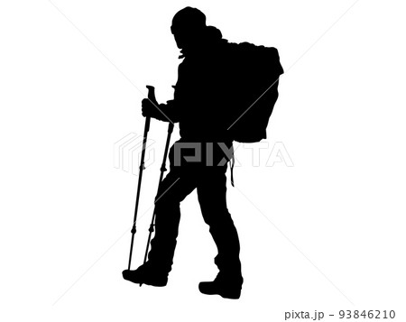 登山をする男性シルエット5 登山をする男性シルエット5 93846210
