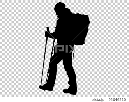 登山をする男性シルエット5 登山をする男性シルエット5 93846210