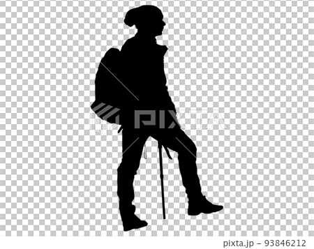 登山をする男性シルエット4 93846212