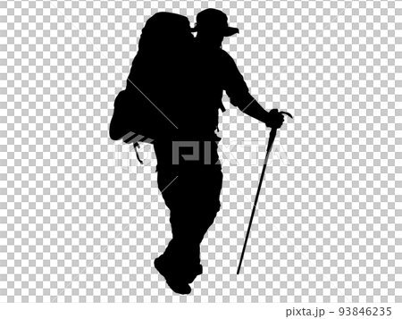 登山をする男性シルエット3 93846235