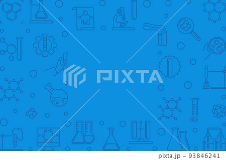 Chemical blue linear horizontal illustration. Vector illustration 93846241