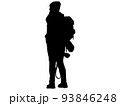 登山をする女性シルエット1 93846248