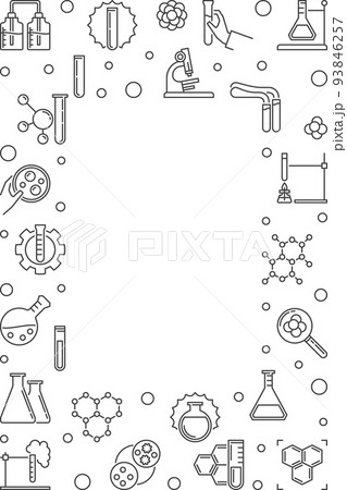 Chemistry vertical outline vector banner with space for text Chemistry vertical outline vector banner with space for text 93846257