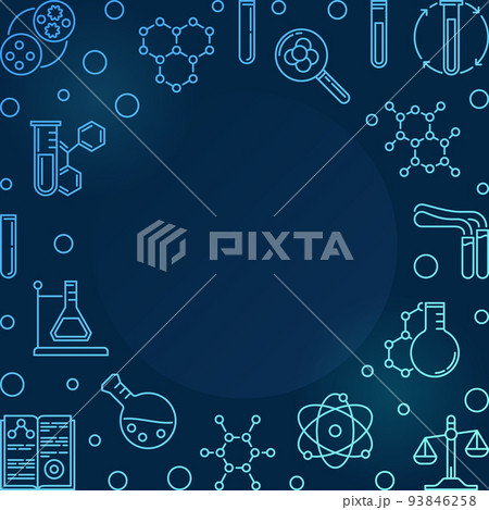 Blue square Chemistry illustration - vector Chemical frame Blue square Chemistry illustration - vector Chemical frame 93846258