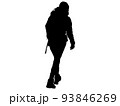 ハイキングをする女性シルエット1 93846269