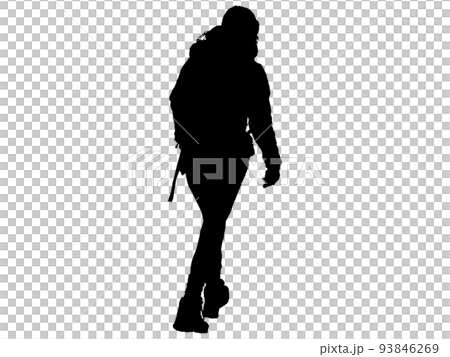 Hiking woman silhouette 1 93846269