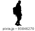 ハイキングをする男性シルエット1  93846270