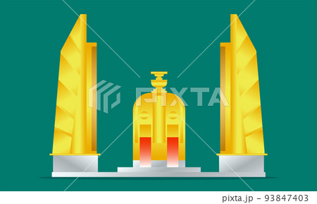 democracy monument gold and silver bangkok thailand vector illustraion eps10 93847403