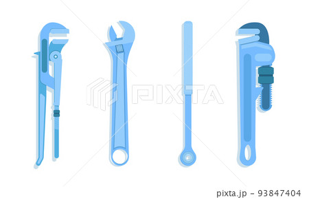 set of wrench pipe cheater bar blue tone vector illustration eps10 93847404