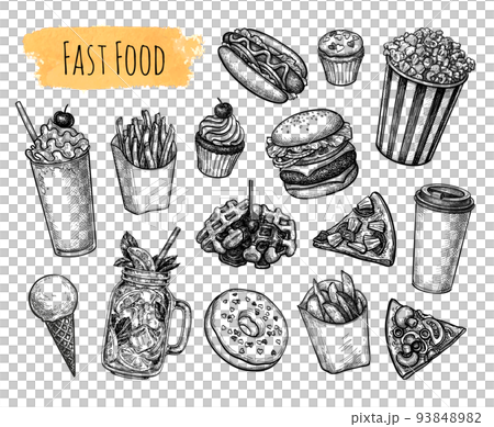 Fast food set. 93848982