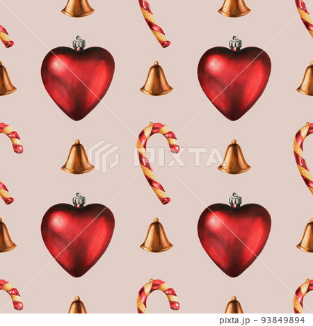 Seamless watercolor christmas ball pattern Seamless watercolor christmas ball pattern 93849894
