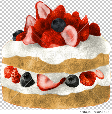 イチゴとブルーベリーのケーキ イチゴとブルーベリーのケーキ 93851622