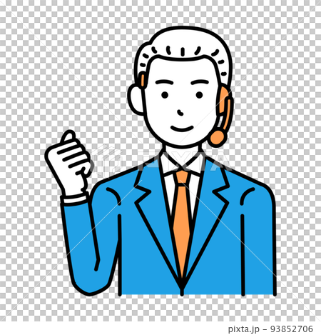 Call center operator male fist pump 93852706