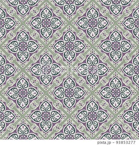 Abstract floral seamless pattern. Mosaic floral ornamental background. Muslim ornament in arab orient style with Arabic, Turkish, Indian motifs. Good for fabric, textile, wallpaper or package Abstract floral seamless pattern. Mosaic floral ornamental background. Muslim ornament in arab orient style with Arabic, Turkish, Indian motifs. Good for fabric, textile, wallpaper or package 93853277