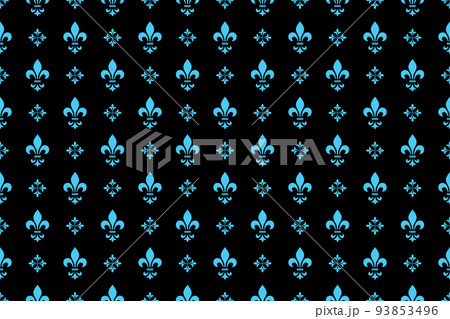Flower geometric pattern. Seamless vector background. Blue and black ornament Flower geometric pattern. Seamless vector background. Blue and black ornament 93853496