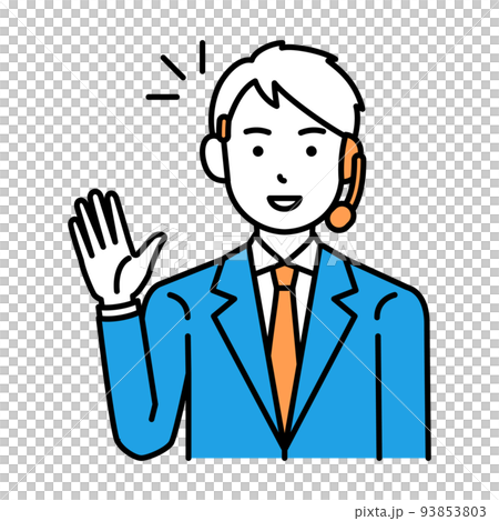 Call center operator male smile greeting Call center operator male smile greeting 93853803