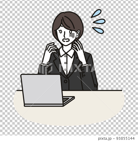 一個穿著西裝的女人看著電腦屏幕 一個穿著西裝的女人看著電腦屏幕 93855144