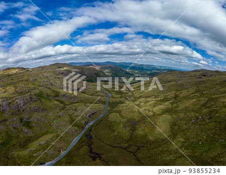 Aerial view over the beautiful Lake District National Park Aerial view over the beautiful Lake District National Park 93855234