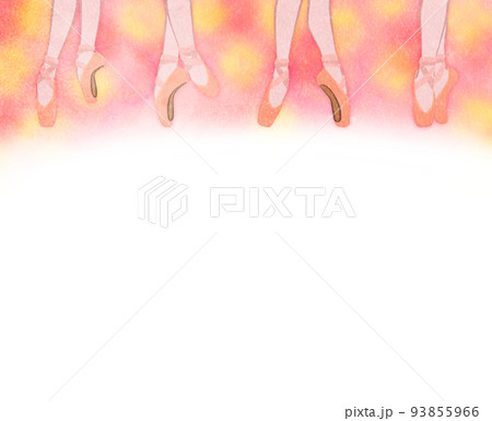 バレエトウシューズのかわいい足元のイラスト背景 ピンク01verのイラスト素材