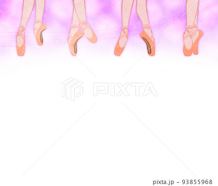 バレエトウシューズのかわいい足元のイラスト背景 パープルverのイラスト素材