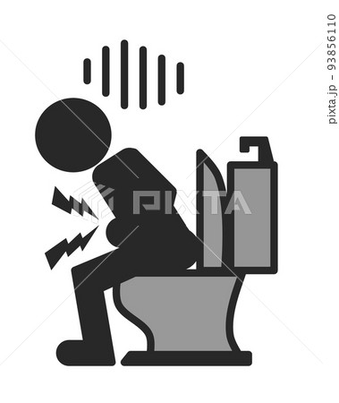 腹痛で下痢になりトイレで排便をする人 腹痛で下痢になりトイレで排便をする人 93856110