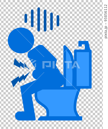 腹痛で下痢になりトイレで排便をする人 腹痛で下痢になりトイレで排便をする人 93856112