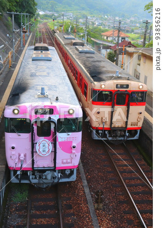 津山線 観光列車 SAKU美SAKU楽とノスタルジー車両 国鉄急行色 の写真