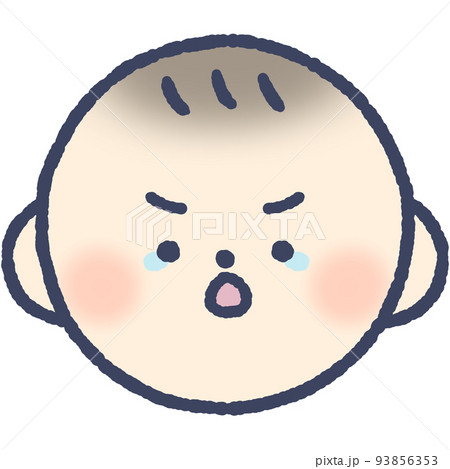 泣いて怒る赤ちゃんの顔 泣いて怒る赤ちゃんの顔 93856353