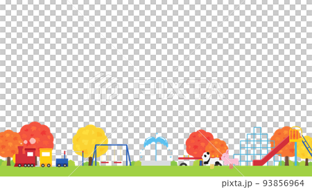 公園のフレーム_秋_16:9 93856964