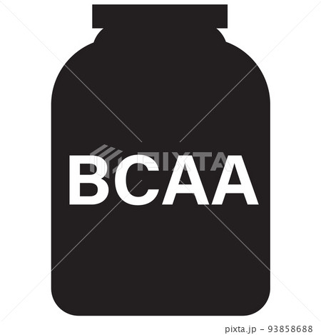 black plastic jar with BCAA on white background. whey protein sign. sport nutrition containers symbol. flat style. black plastic jar with BCAA on white background. whey protein sign. sport nutrition containers symbol. flat style. 93858688
