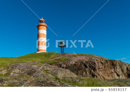 Russia. June 7, 2022. Lighthouse on the island of Gogland in the Gulf of Finland. 93859157