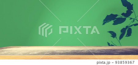 Shadow of three leaves with a concrete table - 3D 93859367